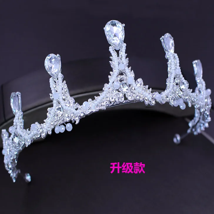 Royal Girl Cake Topper Handcrafted Tiara Silver Rhinestone & Imitation Pearls Crown Accessories 3 Pcs Set (8)