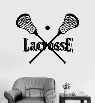 

Vinyl Wall Decal Lacrosse Stick and Ball Player Sports Stickers