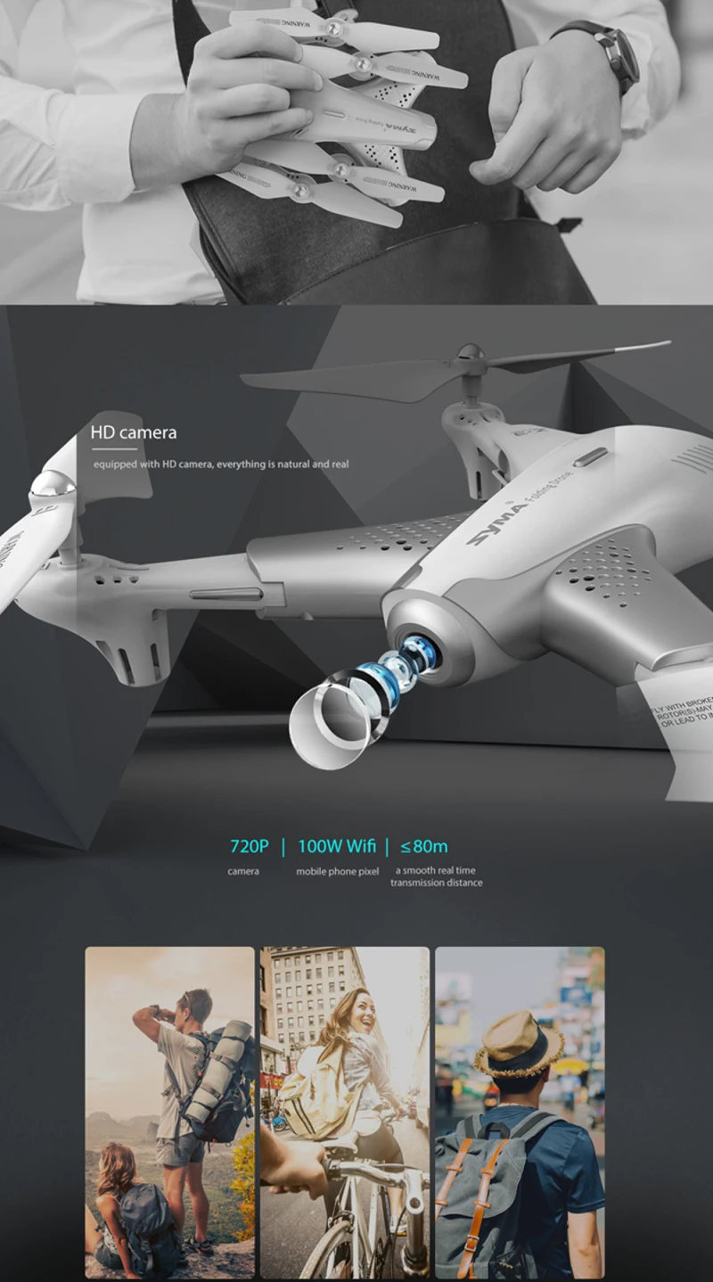 Оптическое положение потока Hover RC Drone Z3 Карманный селфи складной Wi-Fi в реальном времени RC Drone 720P HD камера телефон wifi двойное управление