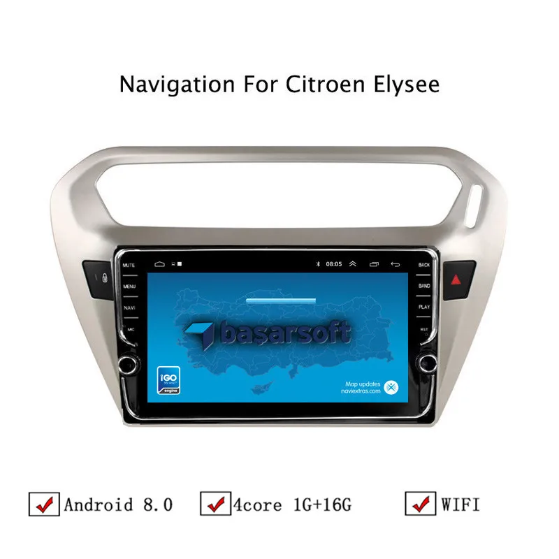 Top NAVITOPIA 9inch Car Multimedia Player Andriod 8.1 GPS Navigation For Peugeot 301/Citroen Elysee Autoradio WiFi USB FM AM 3