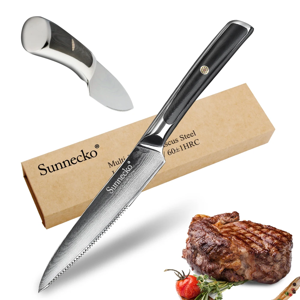 SUNNECKO 5" inch Steak Chef Knife Kitchen Knives Japanese Damascus VG10