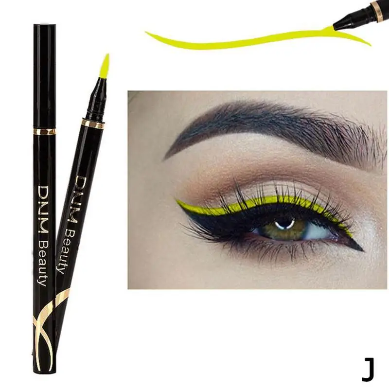 12 цветов жидкая подводка для глаз карандаш для макияжа стойкий Быстросохнущий цветной карандаш для глаз Водонепроницаемый 24 часа - Цвет: J