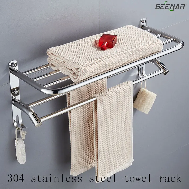 Towel Rack stainless steel 304 free punching bath towel rack bathrooms ...