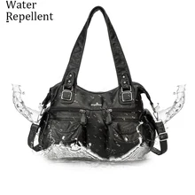 Angelkiss модная вместительная водонепроницаемая сумка из искусственной кожи с эффектом потертости, повседневная женская сумка-тоут, сумка на плечо Blosa