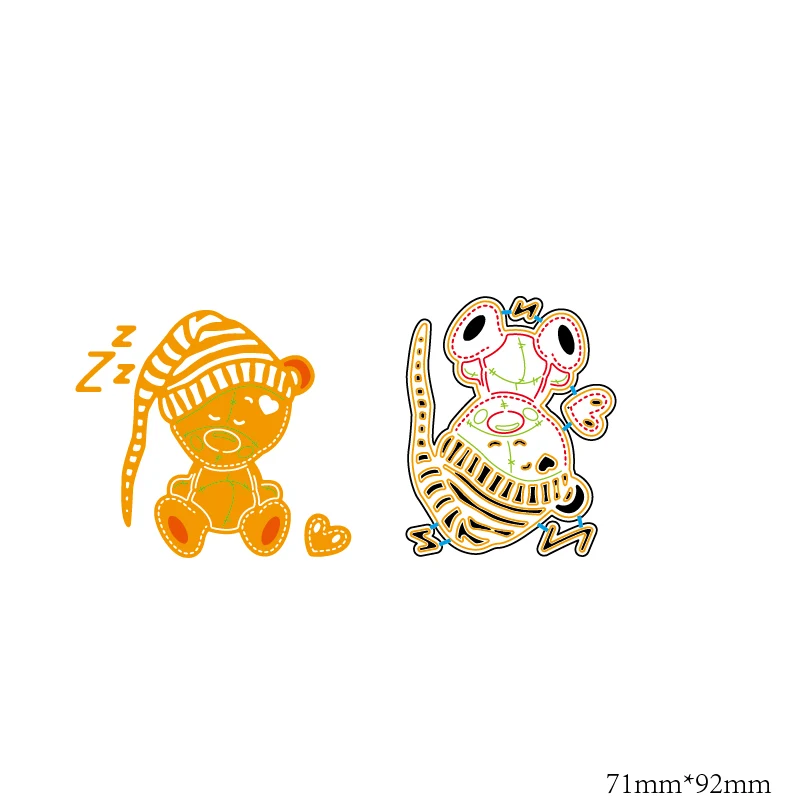 

AZSG Dozing bear Cutting Dies For DIY Scrapbooking Decorative Card making Craft Fun Decoration 8*10.7cm