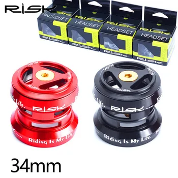 

RISK 34mm Ultralight Bicycle Hollow External Headset For Fixed Gear Bike 1 1/8" 28.6mm Straight Steerer Fork Bearing Headset