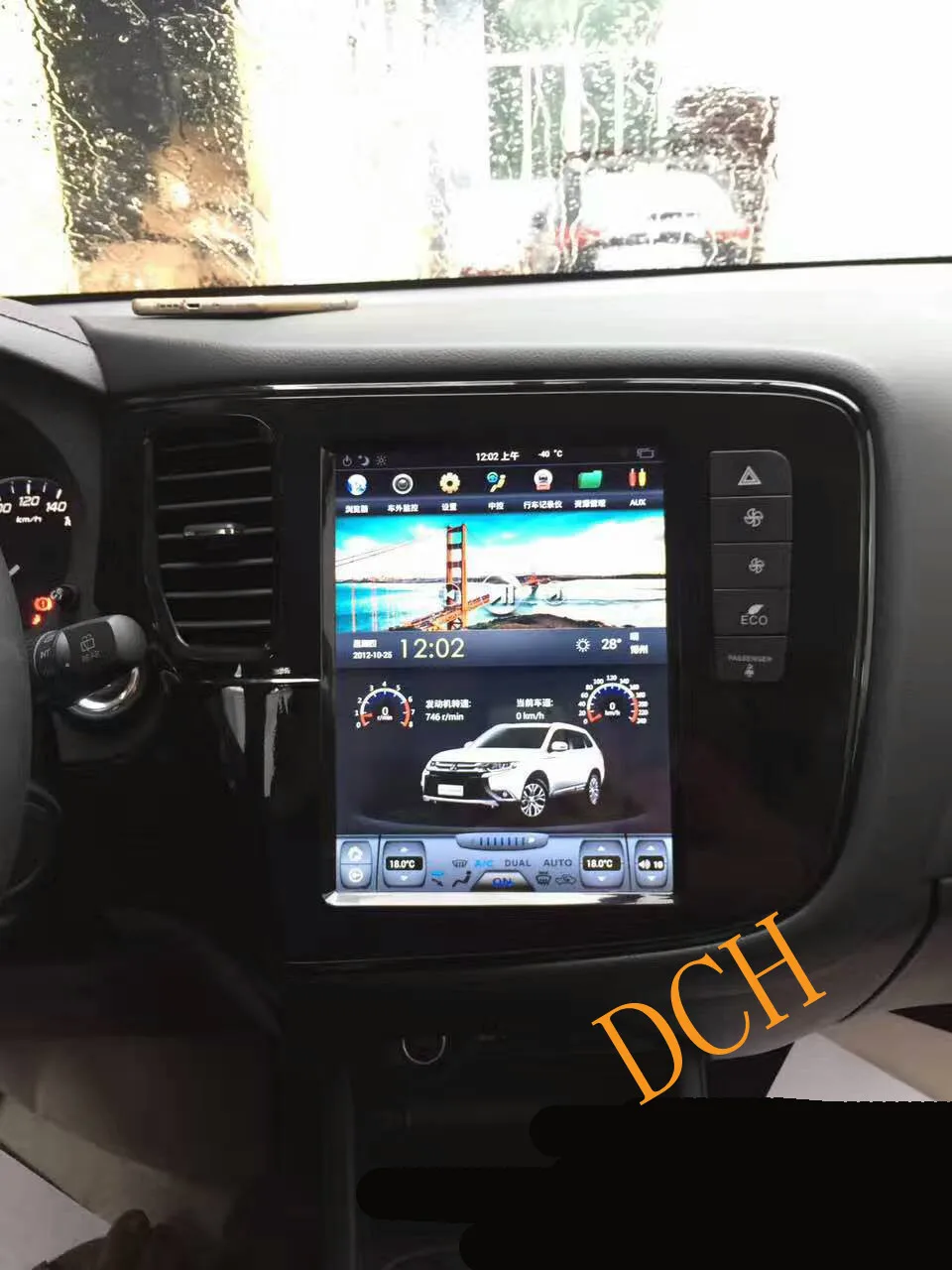 10,4 ''Tesla стиль Android 8,1 PX6 CARPLAY ips автомобильный DVD gps навигатор плеер для MITSUBISHI outlander