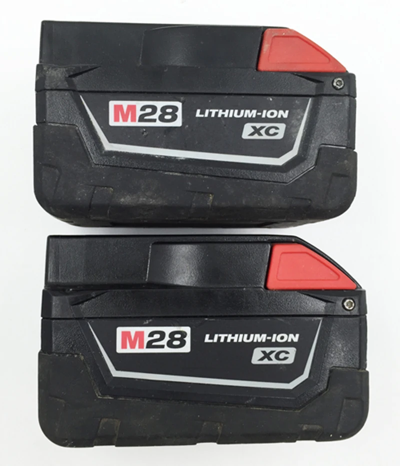 2шт б/у Milwaukee Li lon электроинструменты батареи M28 48 11 2830 28 v 3.0ah|battery battery battery|batteries
