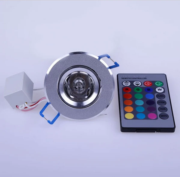 Светодиодные лампы 3 Вт RGB 16 цветов Точечный светильник AC85-265V + инфракрасный пульт