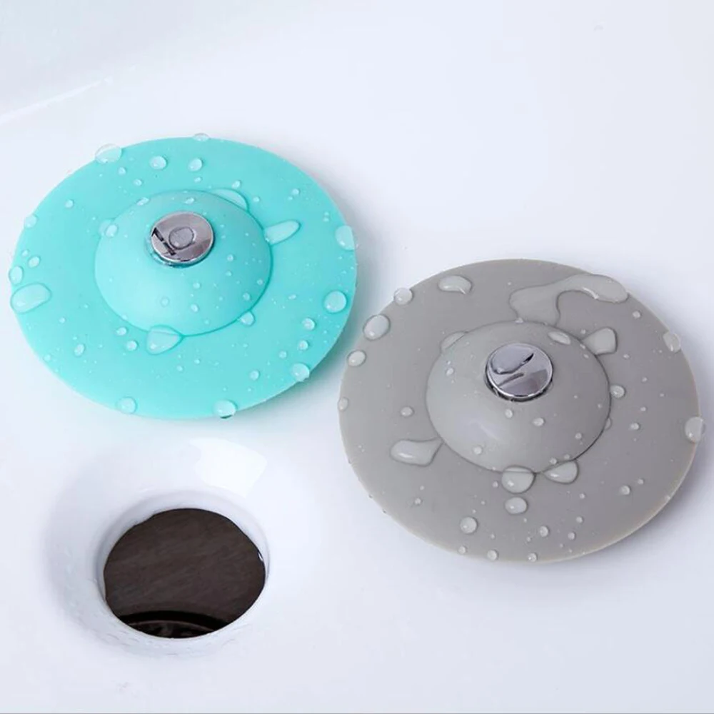 

1PC Bathroom Silicone Drain Plug Filter Pressing Bouncing Closed Drains Cover Strainer Floor Filter Bath Kitchen Accessories 50B
