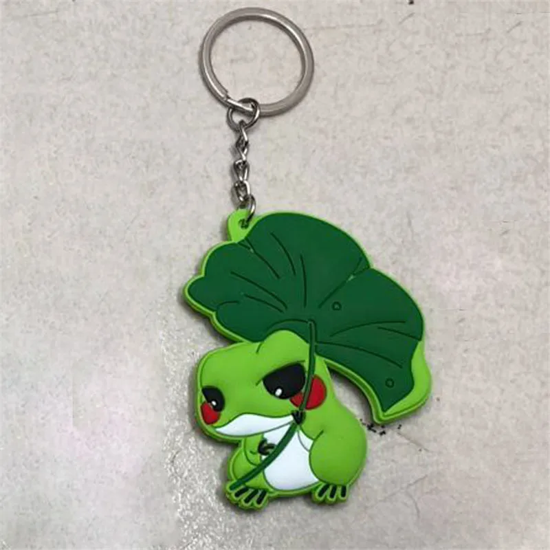 Game Travel Frog Keychain Pendant Toys Cute Cartoon Frogs Keychain PVC Figures Toys Key Bag Pendnants 10pcslot 6-8cm  (5)