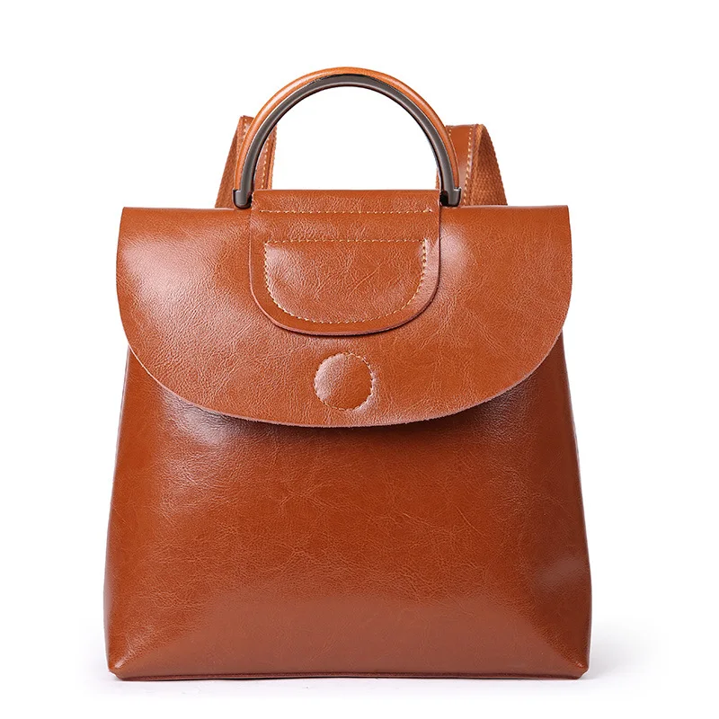

Ladies Girls Casual Travel Bag Fashion Women Genuine Leather Backpack College Shoulder Satchel Popular mochila Backpacks