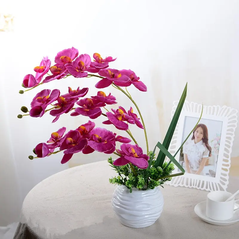 10 шт./лот Реалистичная искусственная Орхидея, бабочка цветок Шелковый фаленопсис, свадебные, для домашнего использования, декоративные искусственные цветы