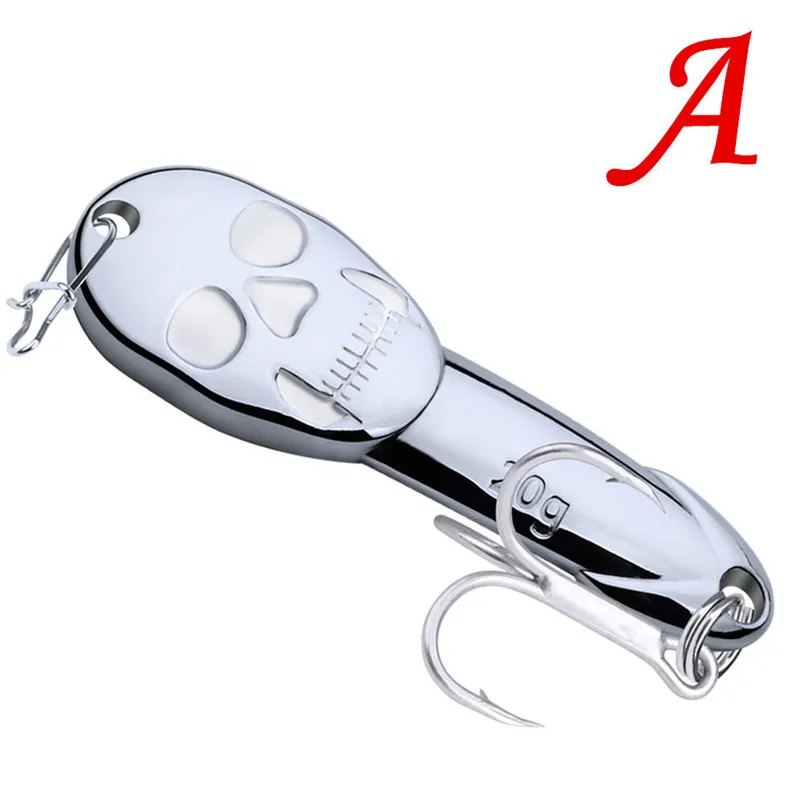 Skull Fishing Lure Spoon Hard Baits Tackle 20g Metal lures floating Bait Fishhooks Fishing Accessories pescaria #4S11 (2)