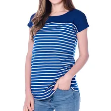 Летний сексуальный полосатый топ для кормящих мам размера плюс 3XL, рубашки для мам, одежда для грудного вскармливания, Одежда для беременных Enfermagem, Прямая поставка 2