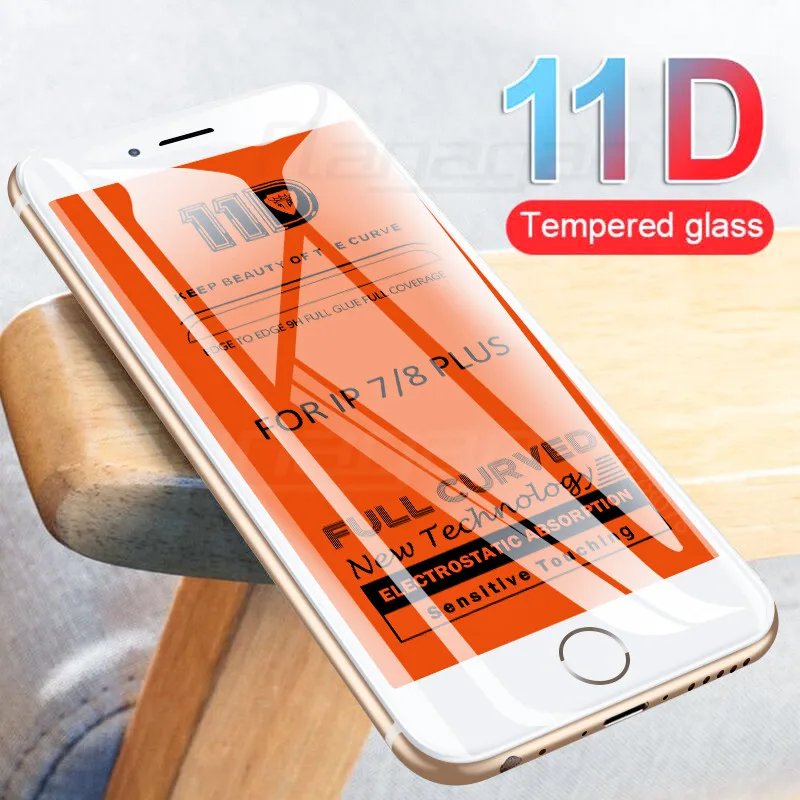 

11D Curved Edge Protective Glass on the For iPhone 7 8 6 6S Plus Tempered Screen Protector For iPhone XR XS Max X 10 Glass Film
