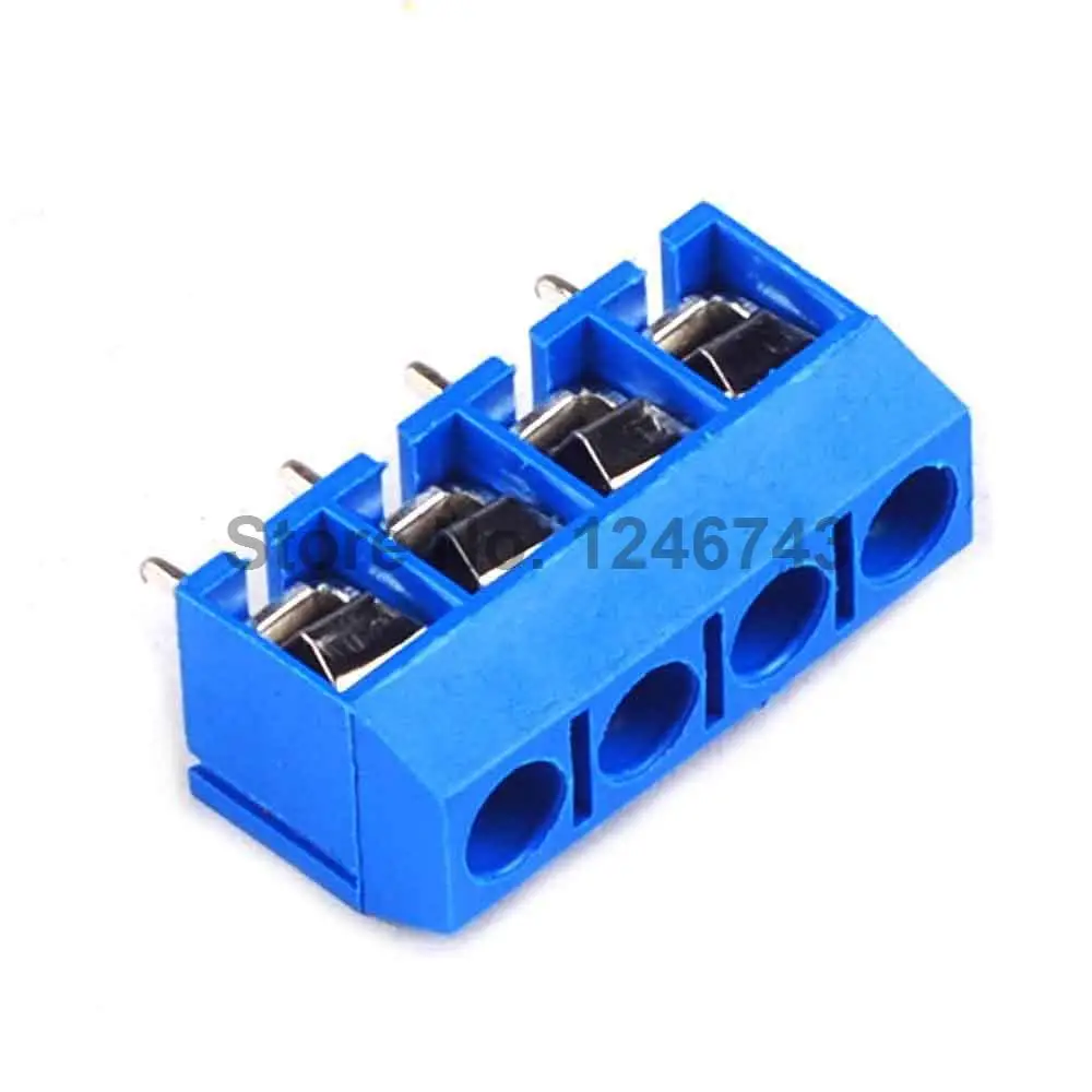 100PCS 4 Pin Screw Terminal Block Connector 5.08mm Pitch