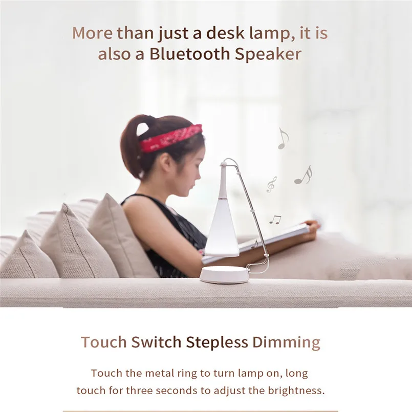 Multifuction Bluetooth динамик аудио Настольная лампа с беспроводной зарядкой для LED глаз