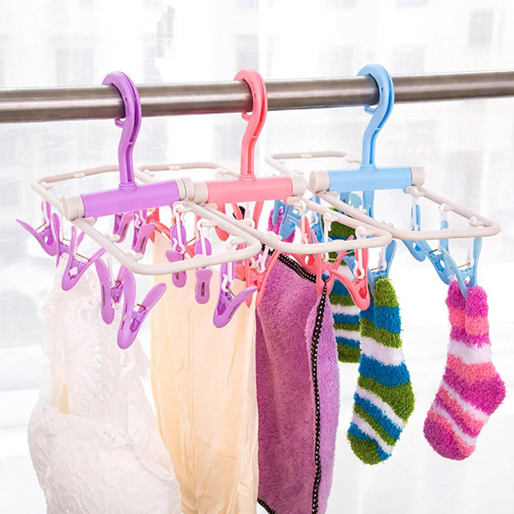

10 Clip Folding Drying Rack Underwear Socks Clip Multi-functional Clothes Rack Hot Sale High Quality 2018 New Patterns