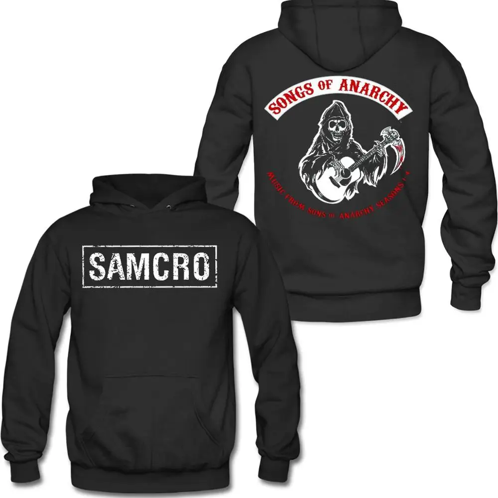 Двусторонняя толстовка с капюшоном «Sons of Anarchy SAMCRO» - Цвет: BLACK 4