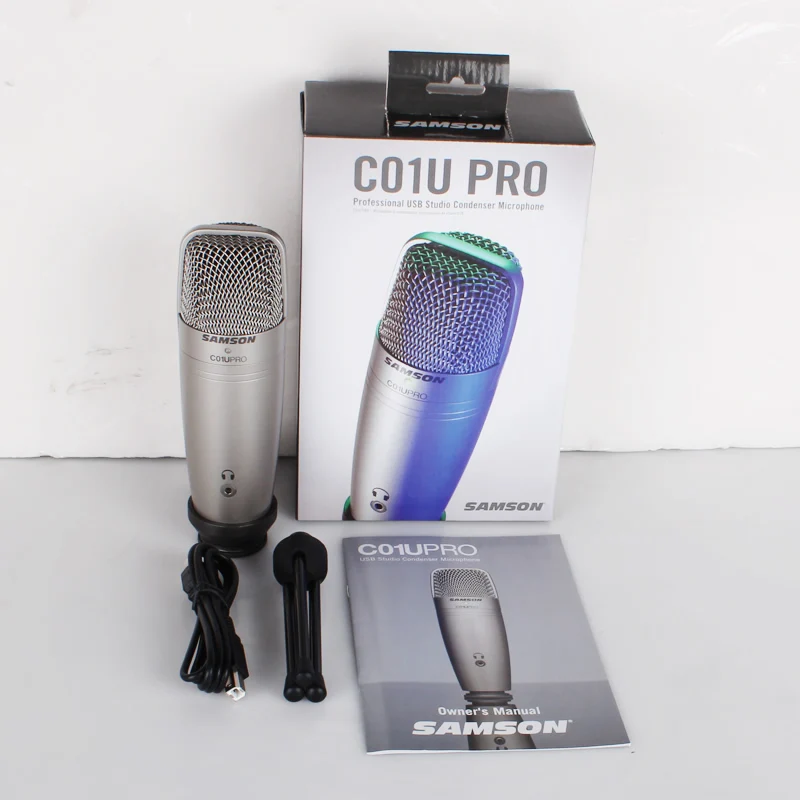 Samson C01u Pro Usb Studio Hypercardiod микрофон для мониторинга в реальном времени Большой мембранный конденсаторный микрофон Plug& Play Stand