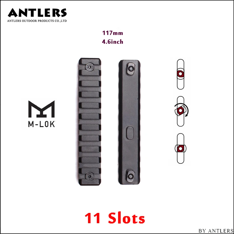 Ferroviário para M-lok Seção de Trilho de Alumínio Sets Bolsa Picatinny Weaver Handguard Âmbito Montar Base Caça Acessórios M-lok 6 - 11 Esporte e Lazer