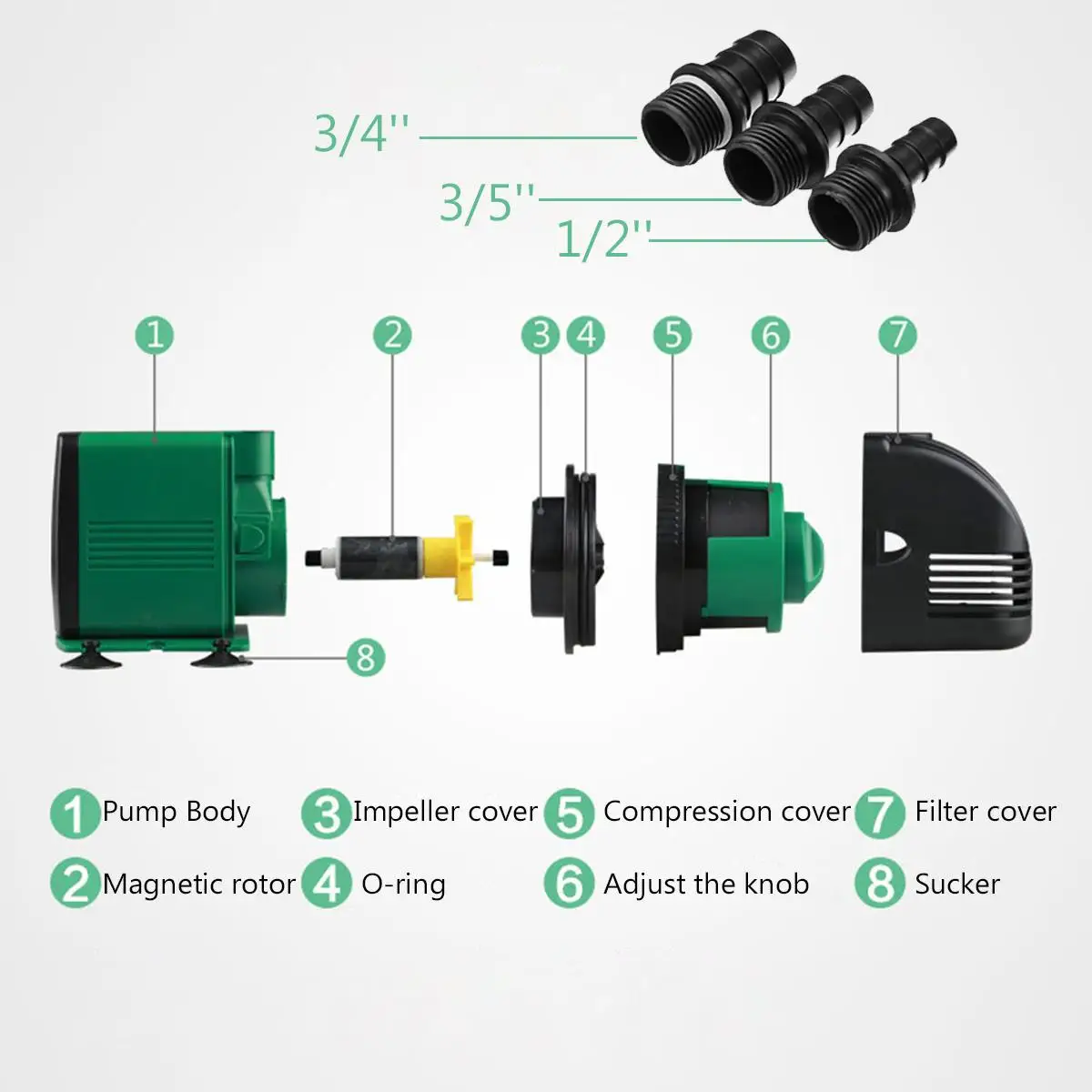 600L/hH-2800L/H Регулируемый мини погружной насос аквариумный аквариум фонтан Пруд садовый насос ультра тихие водяные насосы 220 В