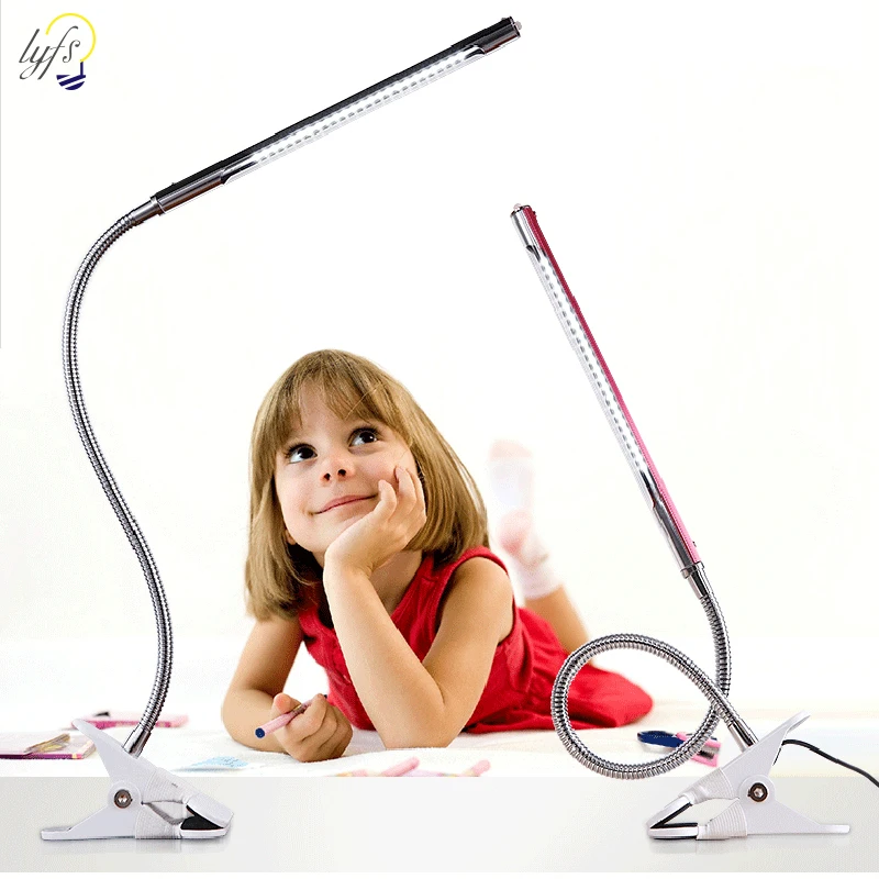 

Clip on Light/Reading Light/Light Color Changeable/Night Light Clip on for Desk, Bed Headboard and Computers an adapter 5 Colors