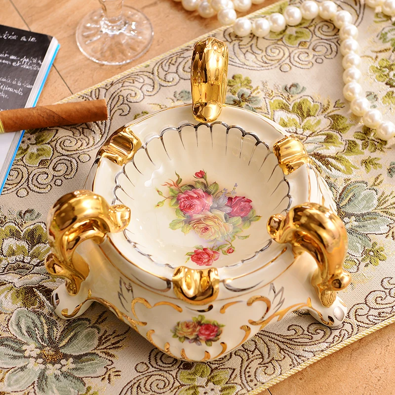 Ceramic ashtray ashtray European fashion luxury high grade large