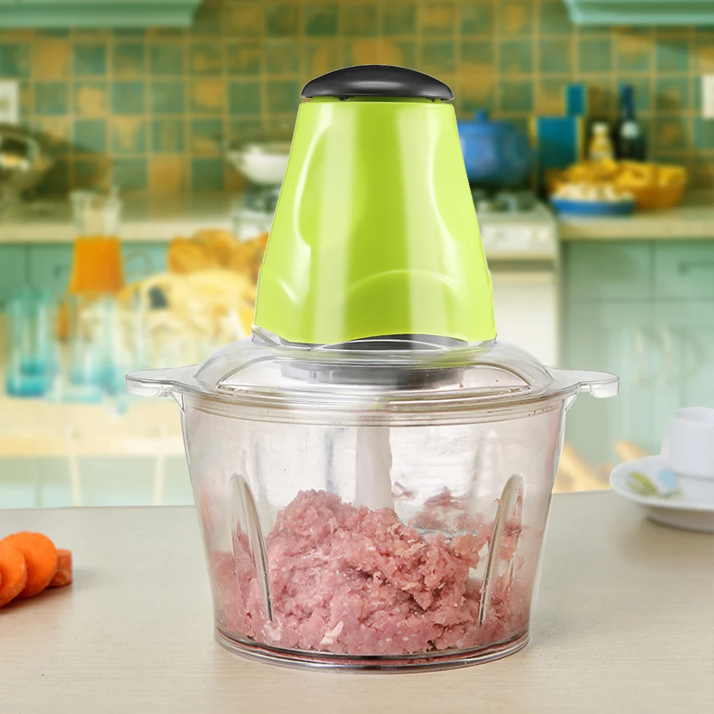 

2L Household Electric Bowl Grinder With 4 Stainless Steel Blades For Meat Vegetable Fruits And Nuts Powerful Meat Grinder 220V