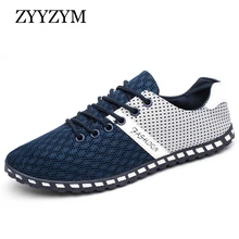 ZYYZYM Men Shoes Summer Breathable Air Mesh Shoes Men Lace-Up Style Men Casual Shoes Fashion Sneakers Footwear Large Size 38-46