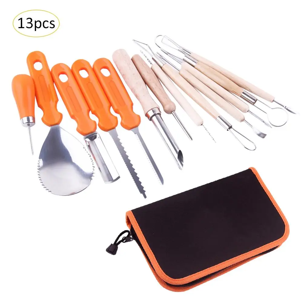 

Halloween Pumpkin Cutting Carving Kit Cutter Durable Stainless Steel Melon Fruit Kitchen Cutter Child Pumpkin Lamp Carving Tools