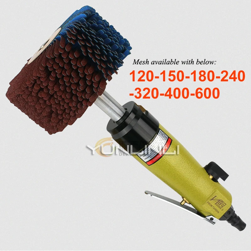 US $51.34 Pneumatic Grinding Machine Abrasive Cloth Wheel Primer Brush Woodworking Groove Line Air Polishing Grinder Wheel Tool BMBL3