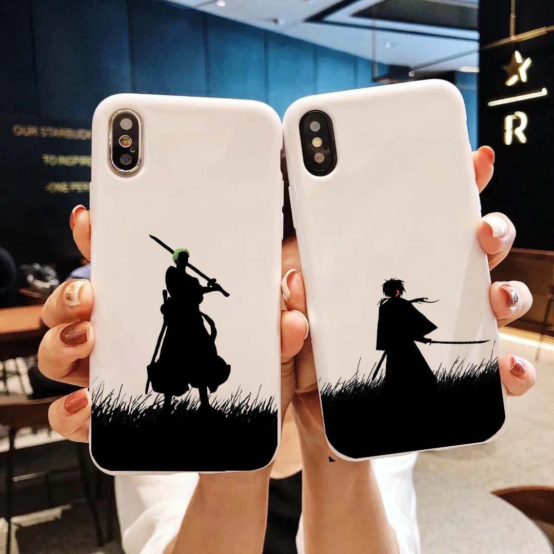 Меч искусство онлайн Kirito ONE PIECE Zoro Kenshin Himura Saber белый мягкий силиконовый чехол для
