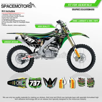 

MotoSpace Customized Team Graphics Backgrounds Decals 3M Custom Stickers For KAWASAKI KX250F 2013 2014 2015 2016 018