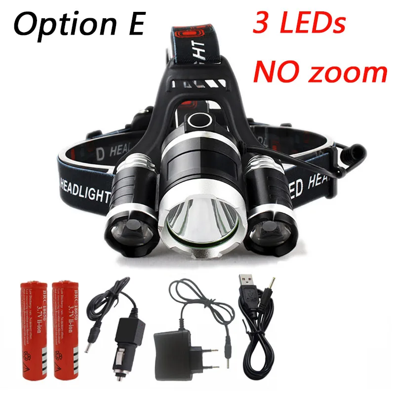 Litwod Z35 Headlight 15000 Lm headlamp CREE XML T6 LED Head Lamp Flashlight Torch head light with 18650 battery 4 mode Lanterna - Испускаемый цвет: Option E