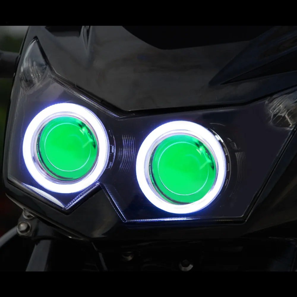 KT Мотоциклов Фара для Kawasaki Z750 2007-2010 Полностью Фары Hid Комплект Frontlamp Ангел Гало Глаза Зеленый Демон 2008 2009