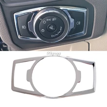 Stainless steel headlight switch cover stickers For Ford focus 3 MK3 MK4 KUGA Escape mustang 2015 Mondeo Fusion 2013-2016