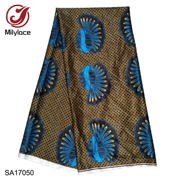 

Milylace popular digital printed wax pattern satin fabric hot selling african digital printed wax pattern satin fabric SA17050