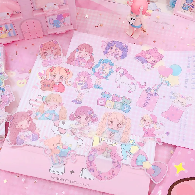 

40pc/pack Girls DIY sticker sealed Creative notebook Stickers decal