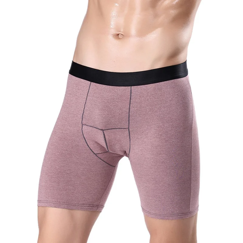 Helisopus Men's Long Underwear Men U Convex Pouch Boxer Cotton Soft