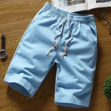Новые летние хлопковые шорты мужские повседневные Slim Fit Дышащие мужские шорты Modis Большие размеры до колена однотонные короткие Masculino