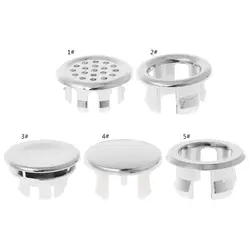 Bathroom Basin Sink Overflow Ring Six-foot Round Insert Chrome Hole Cover Cap