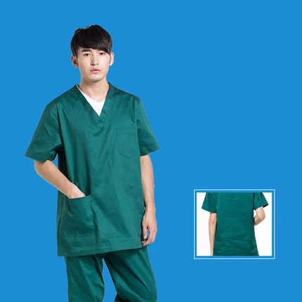 V-образным вырезом медицинские наборы для скраба хирургические халаты доктора медсестры униформа одежда рабочая одежда для больниц комбинезоны одежда лабораторные пальто и брюки