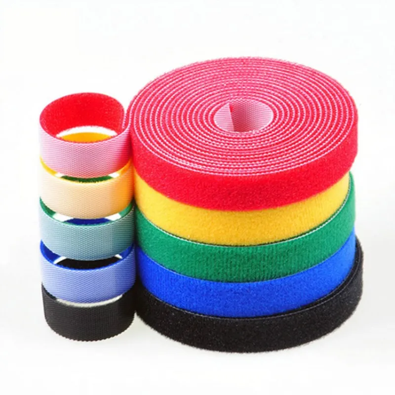 

10/15/20mm*5M Reusable Adhesive Fastener Tape Strong Hooks and Loops Fasteners Back To Back Cable Ties Curtain Fastener Magic