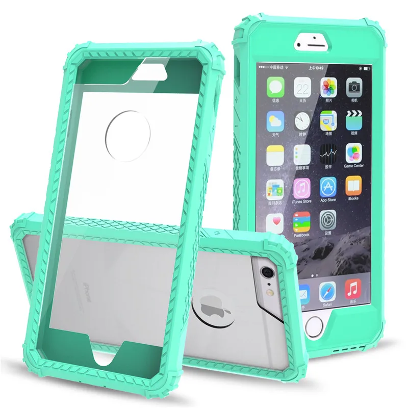 

Transparent Colorful Bumper Plastic Frame Case For iPhone 6 7 8 Plus X XS Front&Back 360 Protective Tempered Glass PC Slim Shell