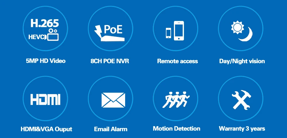 H.265 H.264 POE IP CCTV NVR безопасности видеорегистратор 8CH 8CH 4MP 4CH 5MP PoE NVR IEE802.3af для ip-камеры с питанием по POE