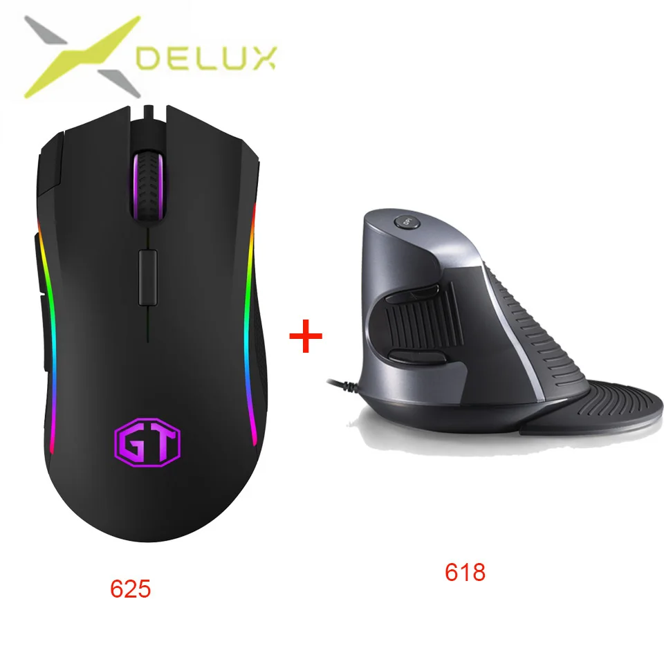 

Delux gaming RGB Mouse DPI 1000/2000/4000/8000/12000 Luminous Shining One-piece Mouse Wired USB Mouse ABS Matt Appearance Mouse