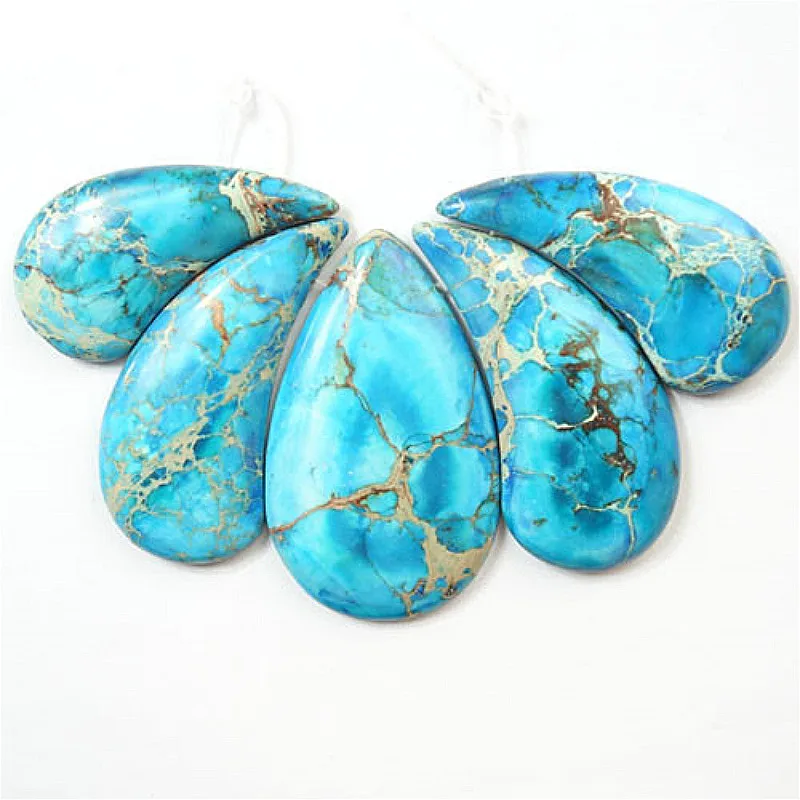 YUTENG 1Set 43X20X5MM 50X30X5MM Sea Sediment Stone Pendant Bead Set Fit DIY Necklace jewelry making H003386