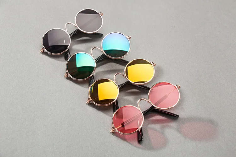 Cool Small Dog Cats Sunglasses Metal Frame Multi Colors Cat Eyewear Accessories Hot Sale (7)